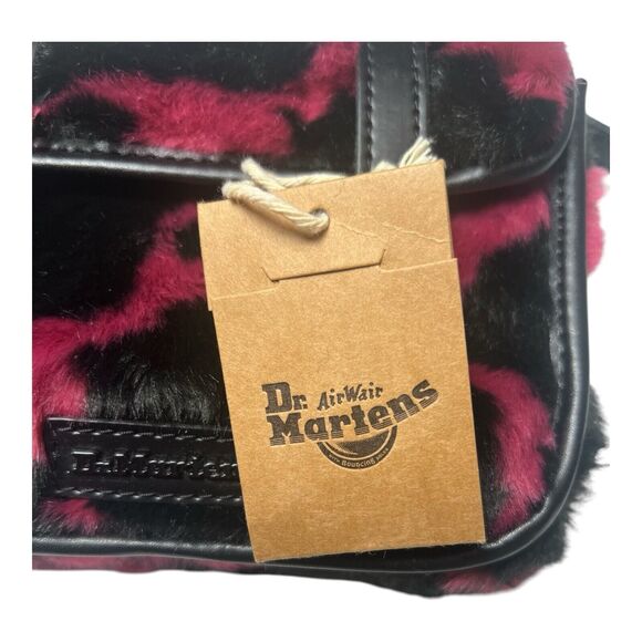 Dr.Martens Pink Cow Print Faux Fur Satchel Crossbody Shoulder Bag New With Tags - Picture 5 of 7